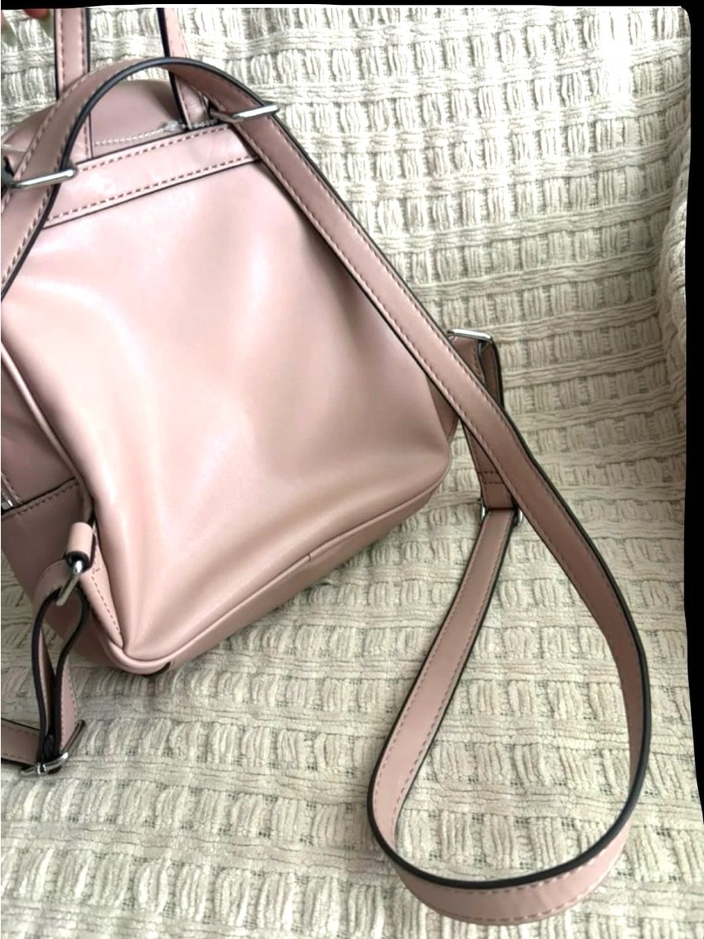 Guess Quilted Mini Backpack in Blush Pink - Women's Fashion Bag - Picture 3 of 4
